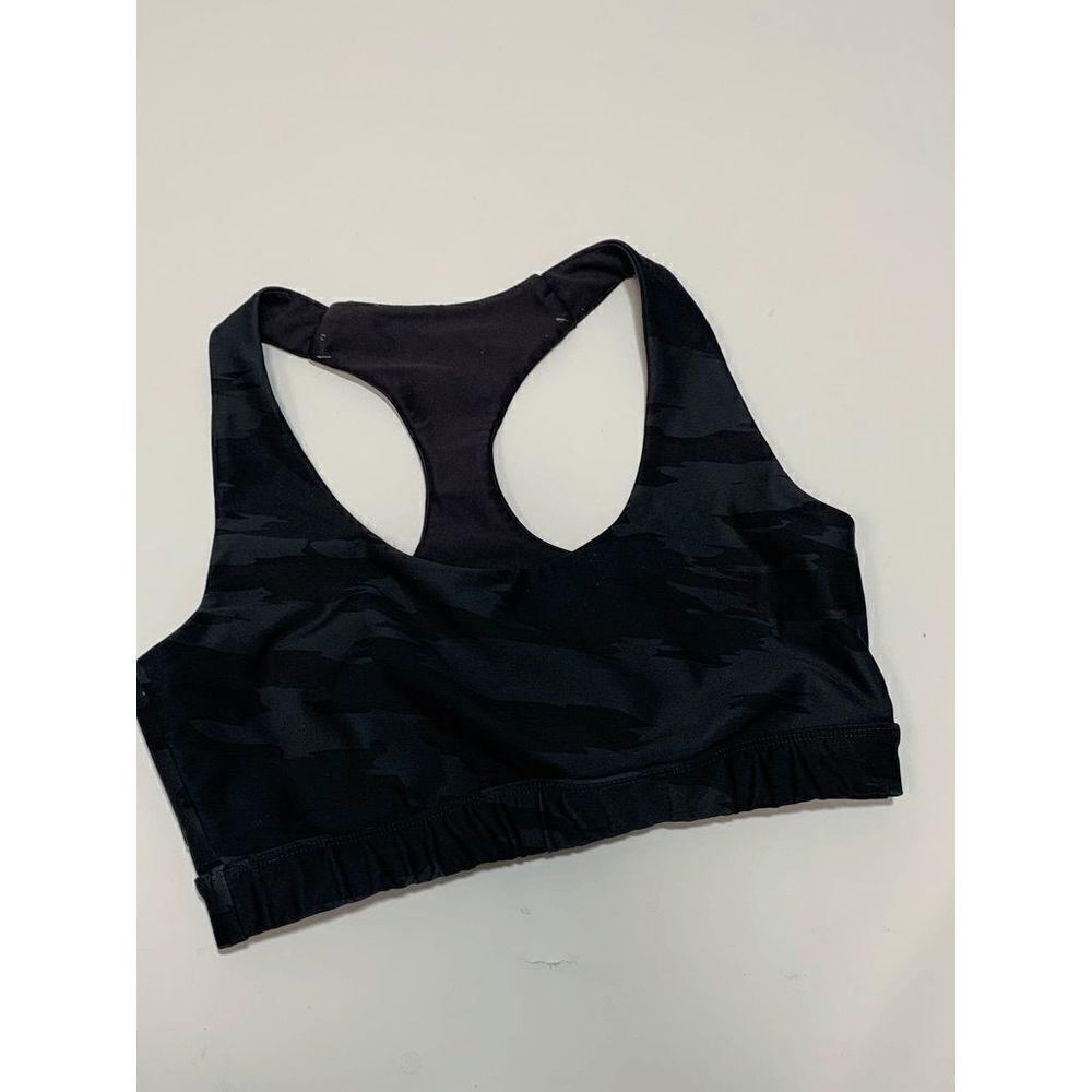 SoulCycle Women’s Camo Sports Bra Soul Logo Racerback Black Gray Size Medium